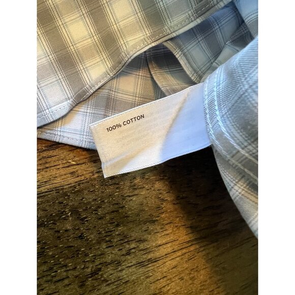 Duluth Trading Co. Grey/White Plaid Long Sleeve Button Down Shirt Men's 2XL - Picture 7 of 9